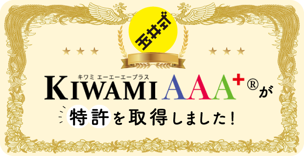 KIWAMI AAA+が特許を取得しました！